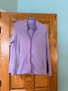 adidas Purple and White Striped jacket